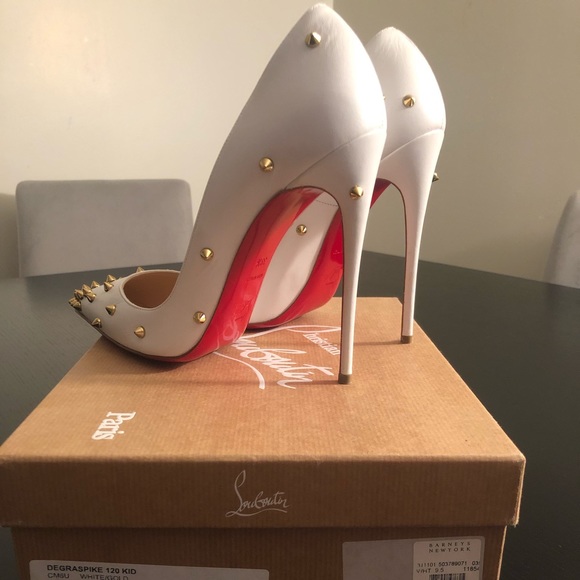 Christian Louboutin Shoes - Authentic Christian Louboutin White Leather Pumps